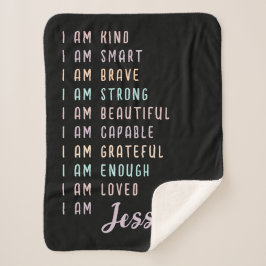 Manta Sherpa Regalo motivacional para Personalizado negro Chica