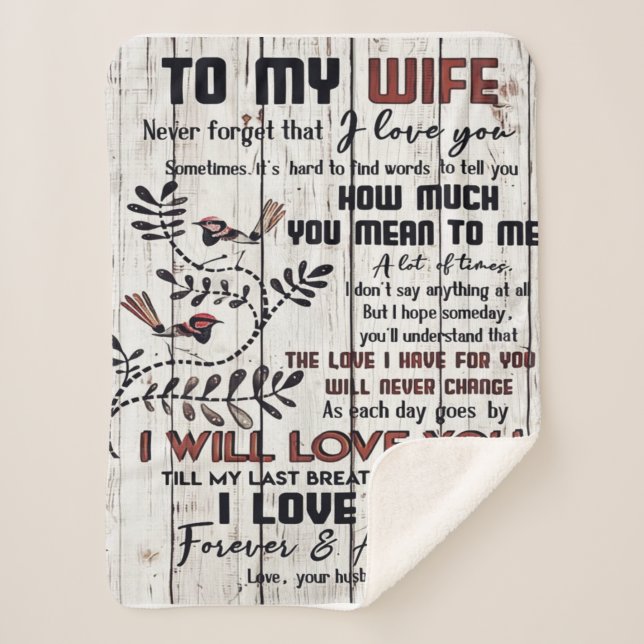 Manta Sherpa Regalo Para Esposa | A Mi Esposa Carta Amada (Anverso)