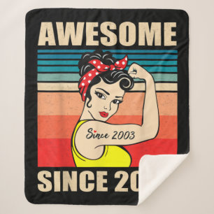 Manta Sherpa Regalo para mujeres de 18 años Vintage 18º cumplea