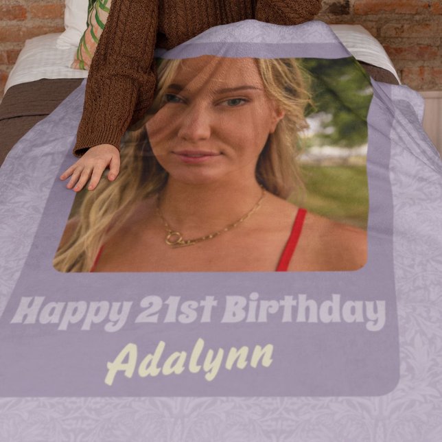 Manta Sherpa Regalos fotográficos personalizados para violeta d (Gifts for 21 Year Old Female)