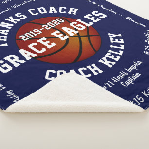 Manta Sherpa Regalos para Entrenadores de Baloncesto, Pedido Pe