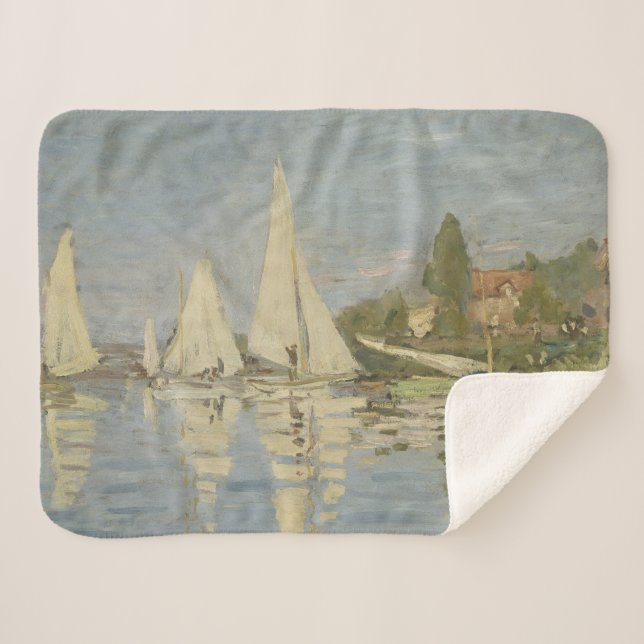 Manta Sherpa Regattas at Argenteuil, OIl Painting, Claude Monet (Anverso (horizontal))