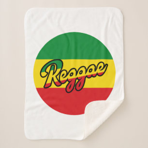 Manta Sherpa Reggae Music con colores de bandera de reggae