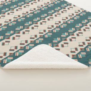 Manta Sherpa Rejilla de la Tierra Verde Azul y Marrón