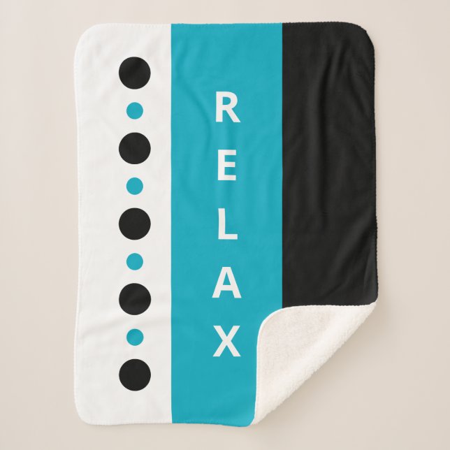 Manta Sherpa Relax dots stripes negro azure (Anverso)