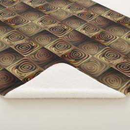 Manta Sherpa Relief of squares with brown gradient  circles