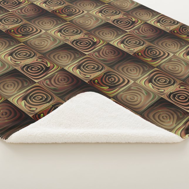 Manta Sherpa Relief of squares with brown gradient  circles (3/4)