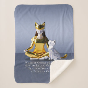 Manta Sherpa Relieve metalizado dorado Origami Yoga Meditación 