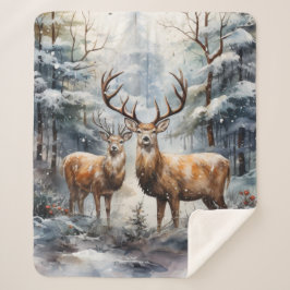 Manta Sherpa Renos en invierno Maravilla