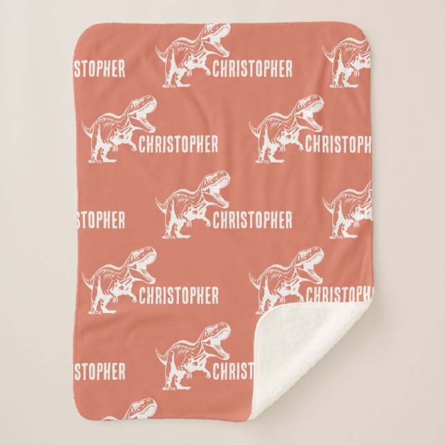 Manta Sherpa Repetidor Nombre T-Rex Firma Rust (Anverso)