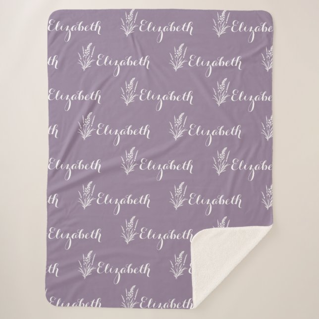 Manta Sherpa Repetir el nombre Lavender Meadow Amethyst Eleganc (Anverso)