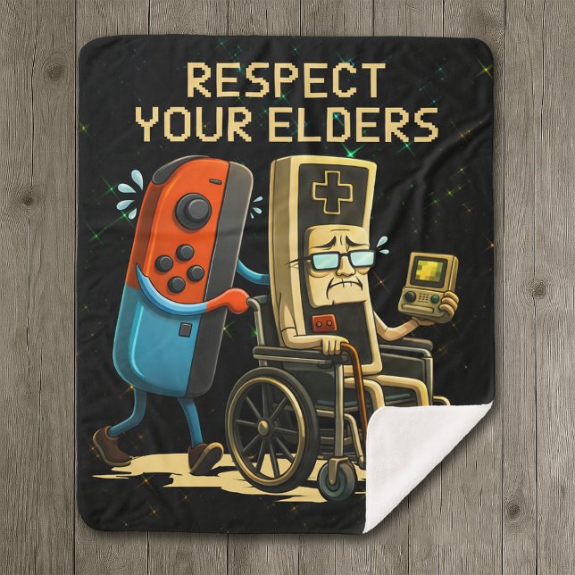 Manta Sherpa Respect Your Elders Gaming Control Retro Funny (Subido por el creador)
