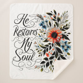 Manta Sherpa Restaura mi alma floral