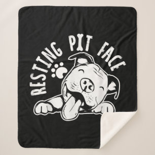 Manta Sherpa Resting Pit Face Funny Dog Pitbull Meme Clothing