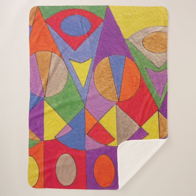 Manta Sherpa Resumen Acrílico 1 (Anverso)