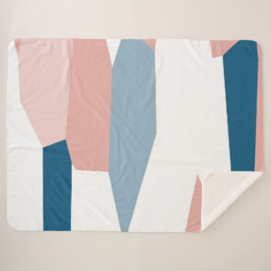 Manta Sherpa Resumen azul y blanco rosado de la paz