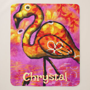 Manta Sherpa Resumen caprichoso Flamingo Ave Personalizado