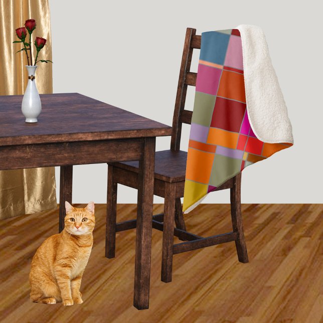 Manta Sherpa Resumen colorido moderno controlado (Subido por el creador)