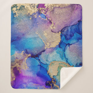 Manta Sherpa Resumen Colorido: Pintura de aceite texturado.