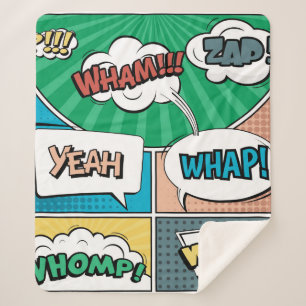 Manta Sherpa Resumen concepto creativo comic pop art style blan