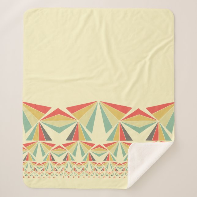 Manta Sherpa Resumen de arte deco, triángulos, patrón de pirámi (Anverso)