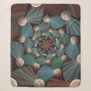 Manta Sherpa Resumen de arte fractal con pizarra marrón profund