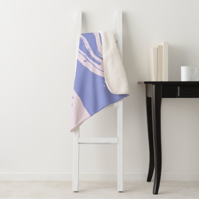 Manta Sherpa Resumen de arte martirizado en Lavender y Rubor (In situ)