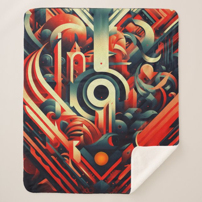 Manta Sherpa Resumen de formas estilizadas (Anverso)