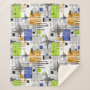 Manta Sherpa Resumen de formas geométricas modernas rayadas de 