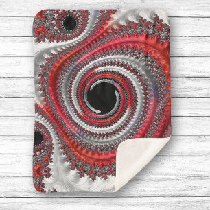 Manta Sherpa Resumen de la espiral de gradiente rojo y negro