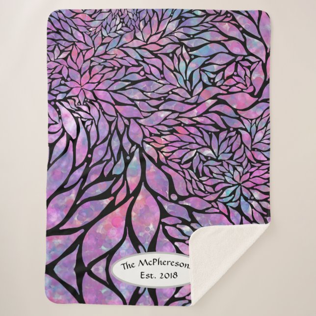 Manta Sherpa Resumen de las hojas impresionistas (Anverso)