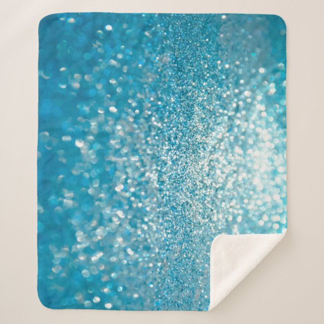 Manta Sherpa Resumen de luces azules, fondo artístico. (Anverso)