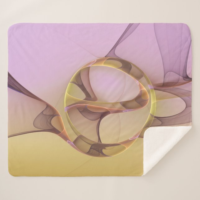 Manta Sherpa Resumen de movimientos Arte Fractal de Oro rosa Mo (Anverso (horizontal))