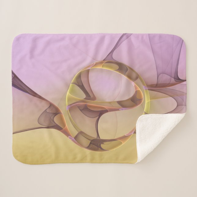 Manta Sherpa Resumen de movimientos Arte Fractal de Oro rosa Mo (Anverso (horizontal))