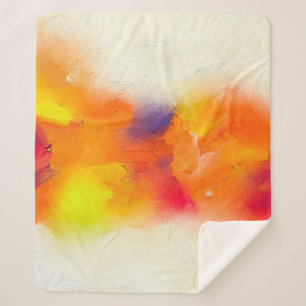 Manta Sherpa Resumen de pintura al óleo colorida sobre textura