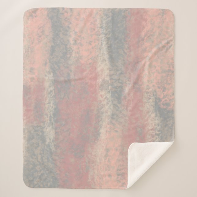 Manta Sherpa Resumen de tonos suaves gris beige rosado (Anverso)