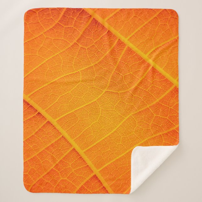 Manta Sherpa Resumen de un texto de hoja naranja y amarillo (Anverso)