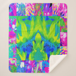 Manta Sherpa Resumen del mosaico del Sunflower Garden Collage