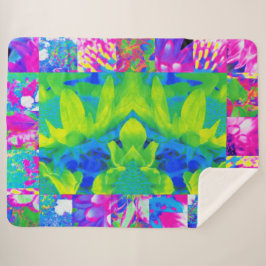 Manta Sherpa Resumen del mosaico del Sunflower Garden Collage