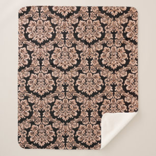 Manta Sherpa Resumen del patrón de elegancia con fondo floral. 