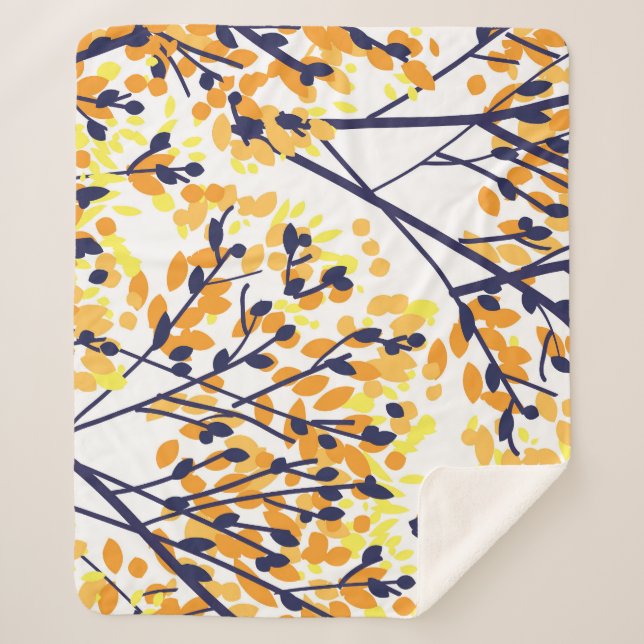 Manta Sherpa Resumen del patrón moderno del árbol de otoño (Anverso)