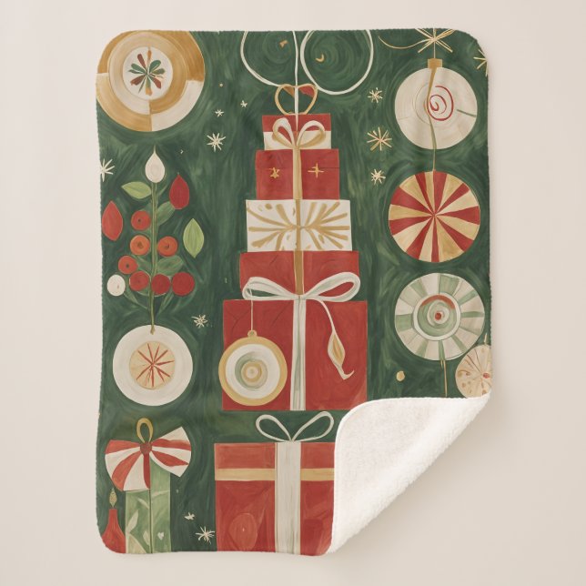 Manta Sherpa Resumen del tapiz de Yuletide (Anverso)