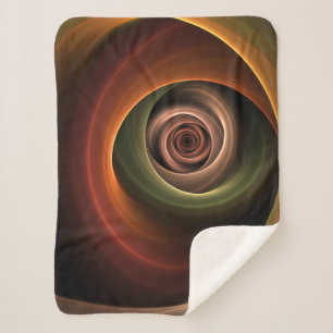 Manta Sherpa Resumen espiral 3D Colores cálidos Arte fractal mo