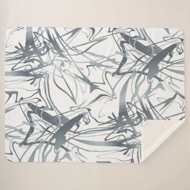 Manta Sherpa Resumen geométrico Diseño de formas modernas mínim (Anverso (horizontal))