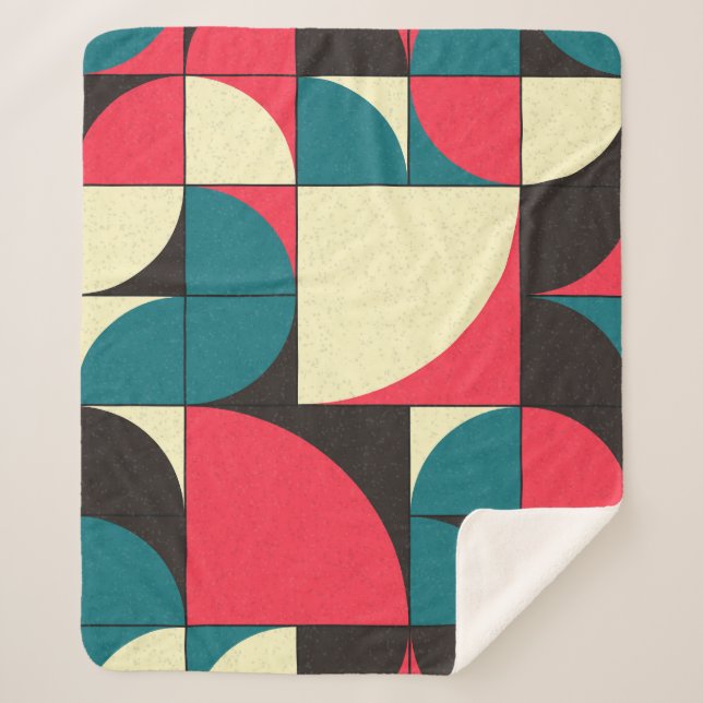 Manta Sherpa Resumen geométrico, ilustracion de arte computacio (Anverso)