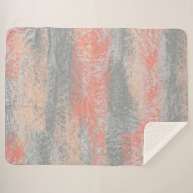Manta Sherpa Resumen Gris suave de hues de coral (Anverso (horizontal))
