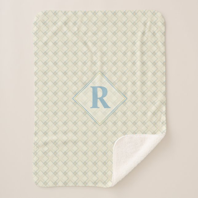 Manta Sherpa Resumen inicial de Niza Transparencia azul y dorad (Anverso)