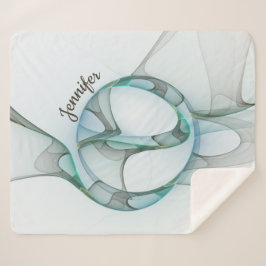 Manta Sherpa Resumen moderno Nombre de color azul turquesa frac