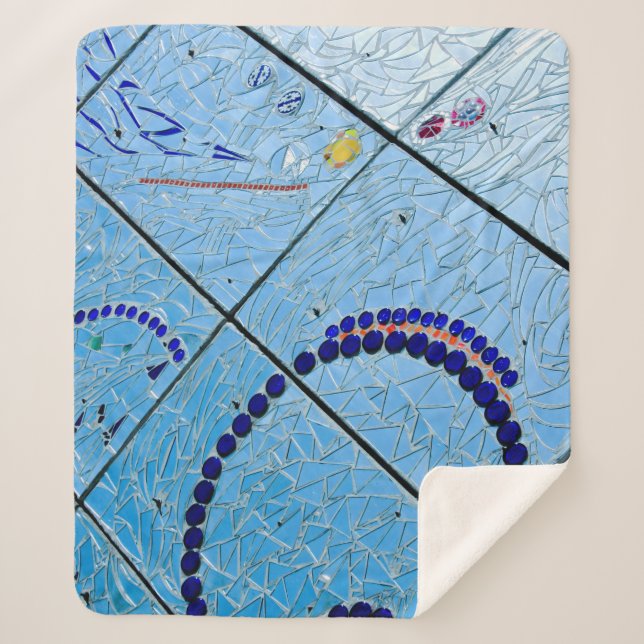 Manta Sherpa Resumen Mosaico Espejo Geométrico (Anverso)