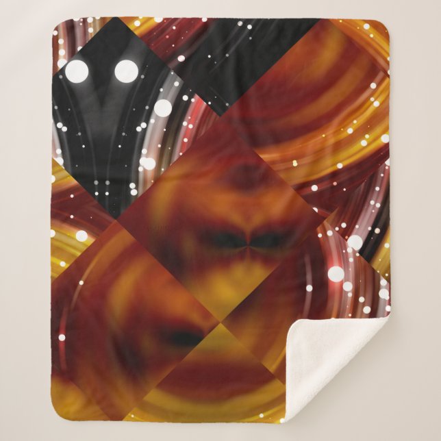 Manta Sherpa Resumen mosaico geométrico multicolor (Anverso)